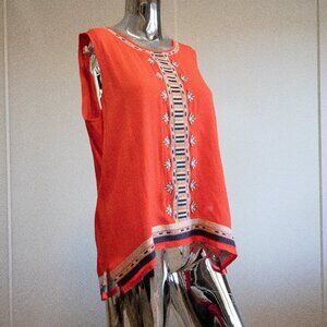 THML Size L Orange Sleeveless Blouse